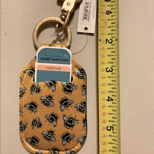 NWT Simply Southern Hand sanitizer holder keychain yellow bees